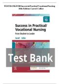 Updated&sol;Latest Success in Practical Vocational Nursing From Student to Leader 10th Edition by Kathryn Harkreader Carol Hoyer and Mary Ann Hogan 2025&ndash;2026 Comprehensive Test Bank Questions and Answers for Practical Vocational Nursing Examination Preparatio