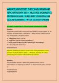 WALDEN UNIVERSITY NRNP 6645&sol;NRNP6645 &NewLine;PSYCHOTHERAPY WITH MULTIPLE MODALITIES &NewLine;MIDTERM EXAM 2 DIFFERENT VERSIONS 200 &NewLine;QS AND ANSWERS - WEEK 6 LATEST UPDATE 