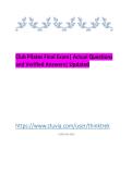 Club Pilates Final Exam Updated 2026 Actual Questions and Verified Answers &lpar;2026 &sol; 2027&rpar;&sol; A&plus; GRADE