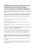 RSE4801 Advanced Prep&colon; Master Research &NewLine;Methodology & Social Science Inquiry Practice Questions & Detailed Explanations &NewLine;