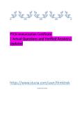 PTCB Immunization Certificate &NewLine;&vert; Actual Questions and Verified Answers&vert; Updated &NewLine;