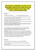 MBA 522 Quiz 6&colon; Stakeholders & Corporate Social &NewLine;Responsibility Questions with Verified Answers and &NewLine;Comprehensive Rationales 2026 Update &vert; 100&percnt; &NewLine;Correct &vert; Advanced Business Ethics