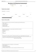 Nursing 110 Physical Assessment Study Guide and Exam Review