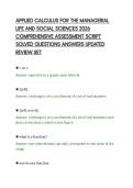 APPLIED CALCULUS FOR THE MANAGERIAL &NewLine;LIFE AND SOCIAL SCIENCES 2026 &NewLine;COMPREHENSIVE ASSESSMENT SCRIPT &NewLine;SOLVED QUESTIONS ANSWERS UPDATED &NewLine;REVIEW SET