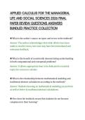 APPLIED CALCULUS FOR THE MANAGERIAL &NewLine;LIFE AND SOCIAL SCIENCES 2026 FINAL &NewLine;PAPER REVIEW QUESTIONS ANSWERS &NewLine;BUNDLED PRACTICE COLLECTION 