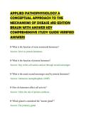APPLIED PATHOPHYSIOLOGY A &NewLine;CONCEPTUAL APPROACH TO THE &NewLine;MECHANISMS OF DISEASE 3RD EDITION &NewLine;BRAUN WITH ANSWER KEY &NewLine;COMPREHENSIVE STUDY GUIDE VERIFIED &NewLine;ANSWERS