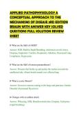 APPLIED PATHOPHYSIOLOGY A &NewLine;CONCEPTUAL APPROACH TO THE &NewLine;MECHANISMS OF DISEASE 3RD EDITION &NewLine;BRAUN WITH ANSWER KEY SOLVED &NewLine;QUESTIONS FULL SOLUTION REVIEW &NewLine;SHEET
