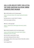 AQA A LEVEL BIOLOGY PAPER 1 2026 ACTUAL &NewLine;TEST PAPER QUESTIONS SOLUTIONS VERIFIED &NewLine;COMPLETE STUDY PACKAGE 