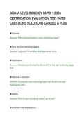 AQA A LEVEL BIOLOGY PAPER 1 2026 &NewLine;CERTIFICATION EVALUATION TEST PAPER &NewLine;QUESTIONS SOLUTIONS GRADED A PLUS 