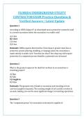 FLORIDA UNDERGROUND UTILITY &NewLine;CONTRACTOR EXAM Practice Questions & &NewLine;Verified Answers &vert; Latest Update 