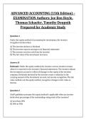 ADVANCED ACCOUNTING &lpar;15th Edition&rpar; &ndash; &NewLine;EXAMINATION Authors&colon; Joe Ben Hoyle&comma; &NewLine;Thomas Schaefer&comma; Timothy Doupnik &NewLine;Prepared for Academic Study