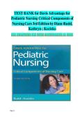 Updated&sol;Latest Davis Advantage for Pediatric Nursing Critical Components of Nursing Care 3rd Edition by Diane Rudd and Kathryn Kocisko 2025&ndash;2026 Comprehensive Test Bank Questions and Answers for Pediatric Nursing Examination Preparation Child Health Clini