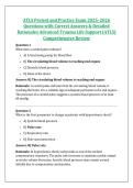 ATLS Pretest and Practice Exam 2025&ndash;2026 &NewLine;Questions with Correct Answers & Detailed &NewLine;Rationales Advanced Trauma Life Support &lpar;ATLS&rpar; &NewLine;Comprehensive Review