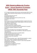 HESI Obstetrics&sol;Maternity Practice Exam &ndash; &lpar;2026&rpar; Actual Questions & Answers &lpar;HESI&rpar; 100&percnt; Guarantee Pass