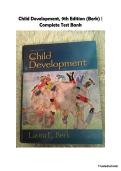 Child Development&comma; 9th Edition &ndash; Laura E&period; Berk &vert; Complete Test Bank &vert; Developmental Psychology & Child Development Exam Prep