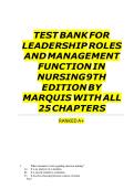 Updated&sol;Latest Leadership Roles and Management Functions in Nursing 9th Edition Test Bank Marquis Huston Comprehensive Nursing Leadership And Management Resource All 25 Chapters Practice Questions Answers And Assessments Leadership Delegation Staffing Com