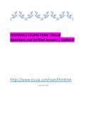 CORPORALS COURSE EXAM &vert;Actual Questions and Verified Answers&vert; Updated 
