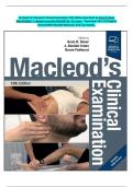 Test Bank For Macleod's Clinical Examination 15th Edition Exam Bank by Anna R&period; Dover PhD FRCP&lpar;Ed&rpar; &comma; J&period; Alastair Innes BSc PhD FRCP Ed &comma; & 1 more  &colon; Paperback&vert; All 1-22 Chapters Covered With Detailed Rationales And Case Studies&period;