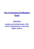 DAU Contracting Certification Exam &lpar;2026&ndash;2027&rpar; Questions and Verified Answers