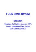 FCCS Exam Review &lpar;2026&ndash;2027&rpar; Questions and Verified Answers &vert; Fundamental Critical Care Support Study Guide &vert; Latest Edition