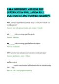 PAEA EMERGENCY MEDICINE EOR&NewLine;CERTIFICATION EVALUATION FULL&NewLine;QUESTION SET AND VERIFIED SOLUTIONS