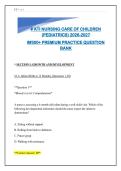 ATI NURSING CARE OF CHILDREN &lpar;PEDIATRICS&rpar; 325&plus; PRACTICE QUESTION BANK - Complete Review for 2026-2027