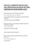 PAEA EOC & SUMMATIVE PRACTICE EXAM&NewLine;2026 CERTIFICATION EVALUATION TEST PAPER&NewLine;QUESTIONS SOLUTIONS GRADED A PLUS