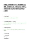 PAIN MANAGEMENT FOR TANNER BAILEY&NewLine;2026 PATIENT CARE STRATEGIES MODULE&NewLine;QUESTIONS SOLUTIONS STRUCTURED&NewLine;SCRIPT