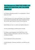 Pain Management PRACTICE PAPER 2026&NewLine;COMPLETE QUESTIONS AND SOLUTIONS&NewLine;GRADED A&plus;