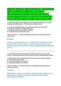 HESI RN MENTAL HEALTH EXAM &ndash; QUESTIONS &NewLine;AND ANSWERS &vert; VERIFIED AND WELL &NewLine;DETAILED ANSWERS &vert; PLUS RATIONALES &vert; &NewLine;GUARANTEED PASS &vert; LATEST EXAM UPDATE &vert; &NewLine;EXAM PREP &vert; STUDY GUIDE &vert; PRACTICE TEST 