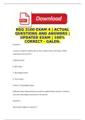 NSG 3100 EXAM 4 &vert; ACTUAL QUESTIONS AND ANSWERS &vert; 2026 UPDATE &vert; 100&percnt; CORRECT - GALEN&period;