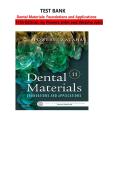 TEST BANK for Dental Materials&colon; Foundations and Applications 11th Edition&period; by Powers John and Wataha John &vert; Complete  Chapters 1-15