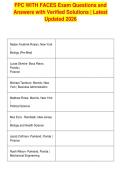 FPC WITH FACES Exam Questions and&NewLine;Answers with Verified Solutions &vert; Latest&NewLine;Updated 2026
