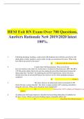 HESI Exit RN Exam Practice Questions with Detailed Rationales &vert; Comprehensive RN Exit Exam Study Guide &vert; Updated 2027&sol;2028 Exam Preparation Resource