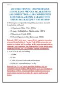 ALF CORE TRAINING COMPREHENSIVE&NewLine;ACTUAL EXAM PREP 2026 ALL QUESTIONS&NewLine;AND CORRECT DETAILED ANSWERS WITH&NewLine;RATIONALES ALREADY A GRADED WITH&NewLine;EXPERT FEEDBACK &vert;NEW AND REVISED