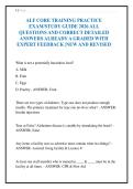 ALF CORE TRAINING PRACTICE&NewLine;EXAM&sol;STUDY GUIDE 2026 ALL&NewLine;QUESTIONS AND CORRECT DETAILED&NewLine;ANSWERS ALREADY A GRADED WITH&NewLine;EXPERT FEEDBACK &vert;NEW AND REVISED&NewLine;