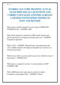 FLORIDA ALF CORE TRAINING ACTUAL&NewLine;EXAM PREP 2026 ALL QUESTIONS AND&NewLine;CORRECT DETAILED ANSWERS ALREADY&NewLine;A GRADED WITH EXPERT FEEDBACK&NewLine;&vert;NEW AND REVISED