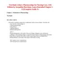 Test Bank Lehne's Pharmacology for Nursing Care 11th Edition Jacqueline Burchum Laura Rosenthal ISBN 9780323825221