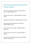 EXSC 191 Final Exam Review Questions With Complete Solutions 