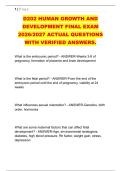 D202 HUMAN GROWTH AND &NewLine;DEVELOPMENT FINAL EXAM &NewLine;2026&sol;2027 ACTUAL QUESTIONS &NewLine;WITH VERIFIED ANSWERS&period; 
