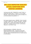 EPA LEAD INSPECTOR 2026&sol;2027 &NewLine;ACTUAL QUESTIONS WITH &NewLine;VERIFIED ANSWERS&period;