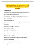 WGU D450 Disaster Communication Tree &&NewLine;Failure Prevention Questions and Correct&NewLine;Answers