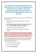 ICC RESIDENTIAL BUILDING INSPECTOR &lpar;B1&rpar;&NewLine;CERTIFICATION ACTUAL EXAM PREP 2026 ALL&NewLine;QUESTIONS AND CORRECT DETAILED&NewLine;ANSWERS WITH RATIONALES ALREADY A&NewLine;GRADED WITH EXPERT FEEDBACK&vert;NEW AND&NewLine;REVISED