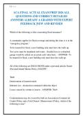 ACA FINAL ACTUAL EXAM PREP 2026 ALL&NewLine;QUESTIONS AND CORRECT DETAILED&NewLine;ANSWERS ALREADY A GRADED WITH EXPERT&NewLine;FEEDBACK &vert;NEW AND REVISED