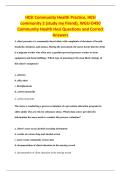 HESI Community Health Practice&comma; HESI&NewLine;community 2 &lpar;study my friend&rpar;&comma; WGU-D450&NewLine;Community Health Hesi Questions and Correct&NewLine;Answers