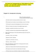 Test Bank for Fundamentals of Nursing&comma; 10th Edition by Carol R&period; Taylor&comma; Pamela B&period; Lynn & Jennifer L&period; Bartlett &vert; Complete Chapters 1&ndash;47 Updated 2027&sol;2028 &vert; Comprehensive Nursing Fundamentals Study Resource