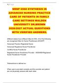 NRNP 6568 SYNTHESIS IN &NewLine;ADVANCED NURSING PRACTICE &NewLine;CARE OF PATIENTS IN FAMILY &NewLine;CARE SETTINGS WALDEN &NewLine;UNIVERSITY DR&period;BROWN &NewLine;2026&sol;2027 ACTUAL QUESTIONS &NewLine;WITH VERIFIED ANSWERS&period; 