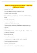WGU D450 Community Health Exam 1 Questions&NewLine;and Correct Answers