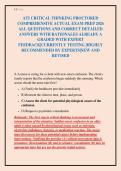 ATI CRITICAL THINKING PROCTORED&NewLine;COMPREHENSIVE ACTUAL EXAM PREP 2026&NewLine;ALL QUESTIONS AND CORRECT DETAILED&NewLine;ANSWERS WITH RATIONALES ALREADY A&NewLine;GRADED WITH EXPERT&NewLine;FEEDBACK&vert;CURRENTLY TESTING &vert;HIGHLY&NewLine;RECOMMENDED BY EXPERTS&vert;NEW AND&NewLine;REVISED