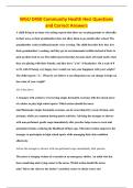 WGU D450 Community Health Hesi Questions&NewLine;and Correct Answers
